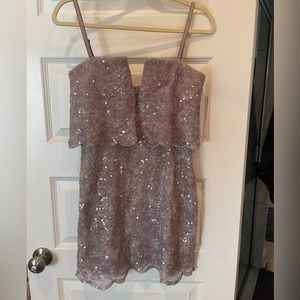 BCBG Maxazria purple sequin cocktail dress